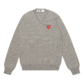 Comme des Garçons PLAY Heart V Neck Pullover "Light Grey"