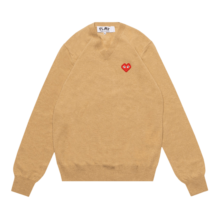 Comme des Garçons PLAY Heart V Neck Pullover "Camel"