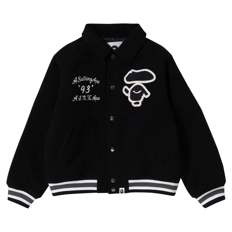 BAPE Melton Varsity Jacket "Black"
