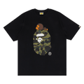 BAPE 1st Camo Milo on Big Ape Head Tee "Black/Green"