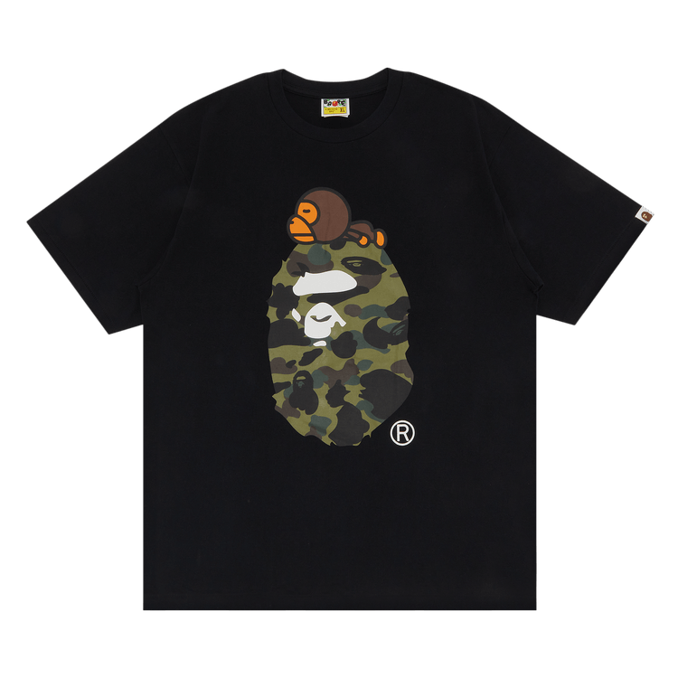 BAPE 1st Camo Milo on Big Ape Head Tee "Black/Green"