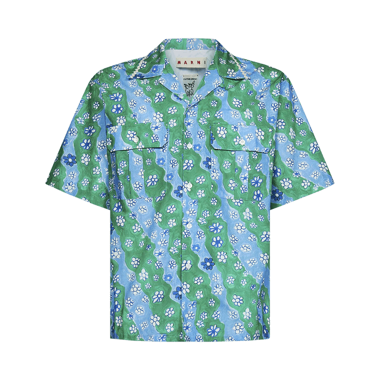 Marni Short-Sleeve Bowling Shirt "Sea Foam"