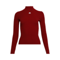 Courrèges Mockneck Rib Knit Sweater "Red"