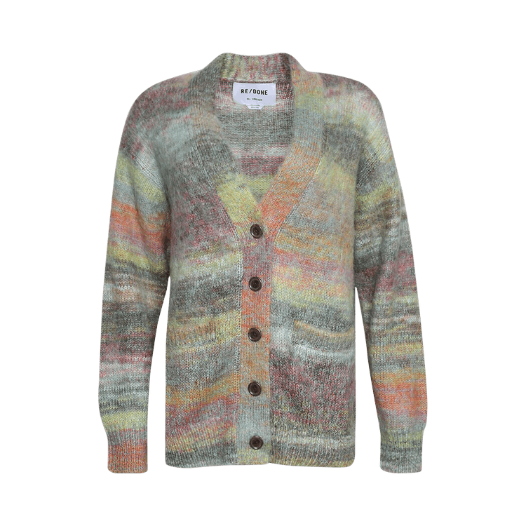 RE/DONE 90s Oversized Cardigan "Lime Space Dye"