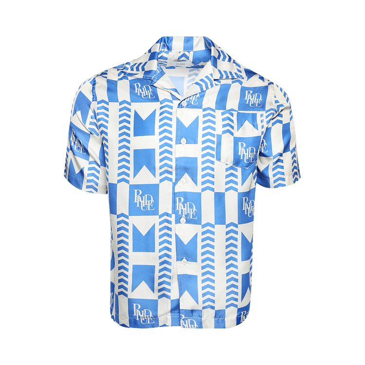 Rhude Grasse Silk Shirt "Blue/Ivory"
