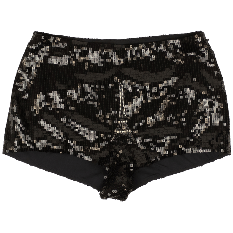 Saint Laurent Sequin Embroidered Shorts "Black"