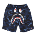 BAPE Camo Shark Beach Shorts "Navy"