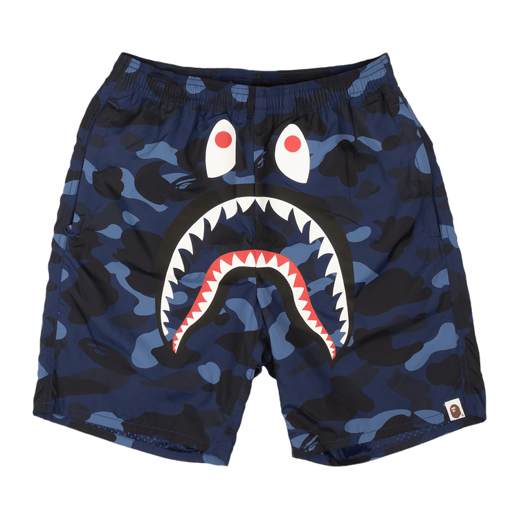 BAPE Camo Shark Beach Shorts "Navy"