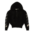 Off-White Brushed Mohair Zip Hoodie "Black"