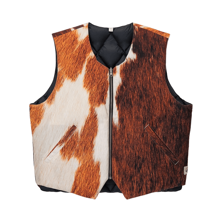 Stussy Reversible Quilted Vest "Cowhide"