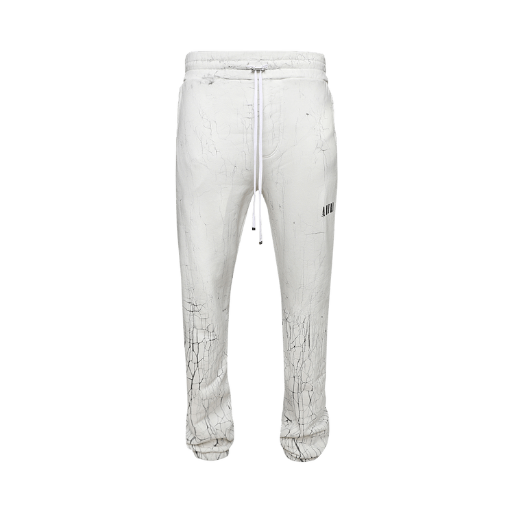 Amiri Cracked Dye Logo Sweatpants "White"