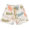 Rhude Mash Up Logo Swim Trunks "Cream/Multicolor"