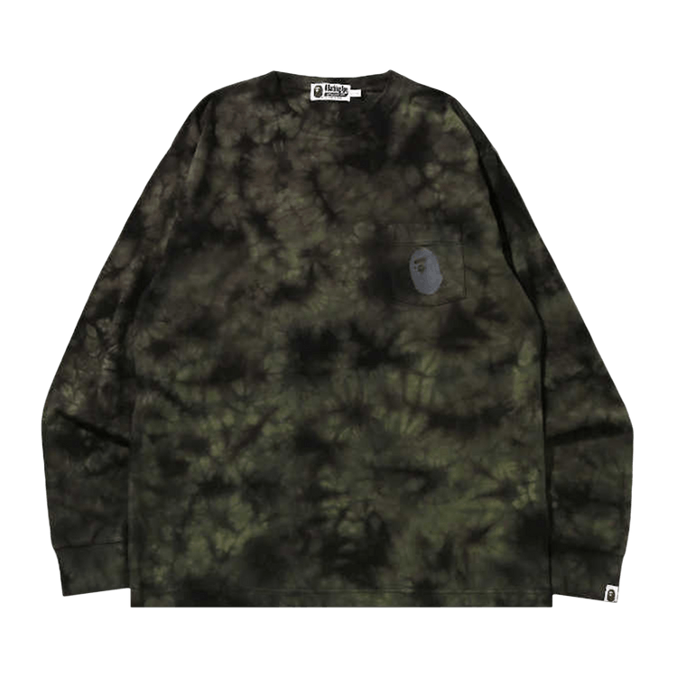 BAPE Tie Dye One Point Pocket Relaxed Fit Long-Sleeve Tee "Black"