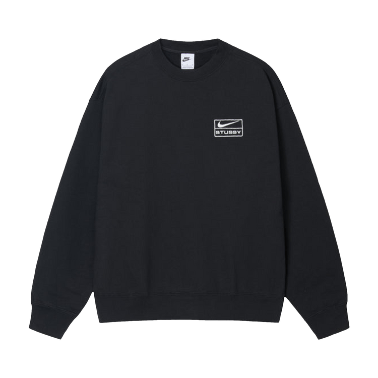 Stussy x Nike Acid Wash Fleece Crew "Black"