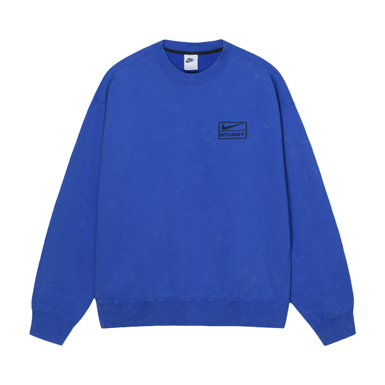 Stussy x Nike Acid Wash Fleece Crew "Blue"