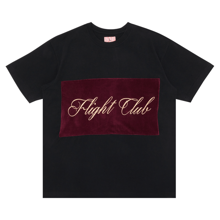 Flight Club Script T-Shirt "Black/Velour Burgundy"