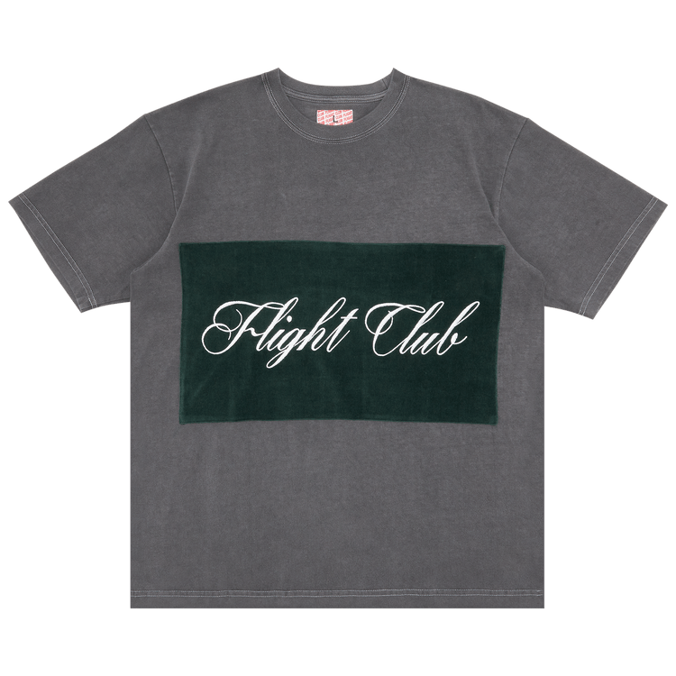 Flight Club Script T-Shirt "Washed Black/Velour Green"