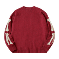 Kapital 5G Wool Bone Crew Sweater "Red"