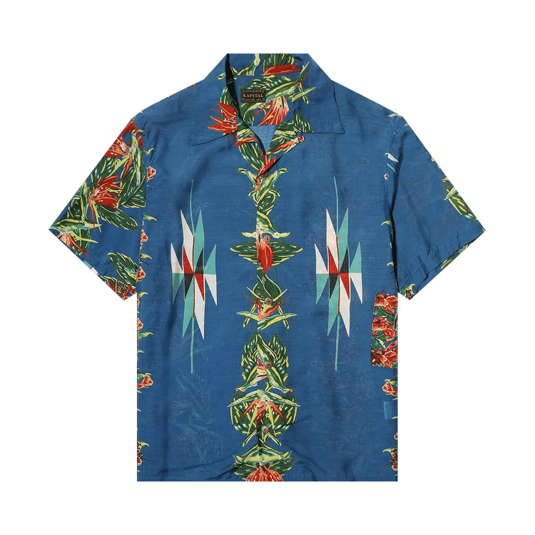 Kapital Hibiscus Ortega Aloha Shirt "Blue"