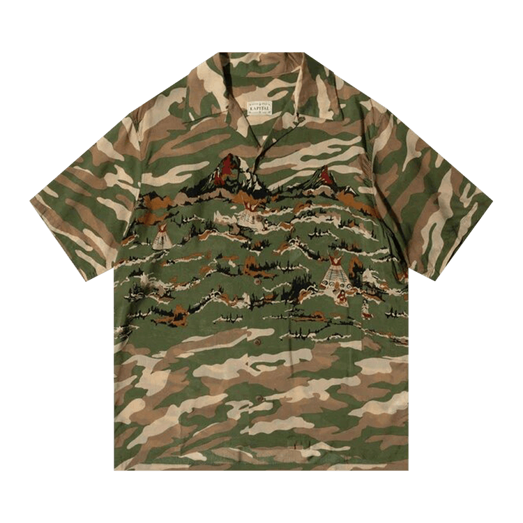 Kapital Tipi Camo Aloha Shirt "Khaki"