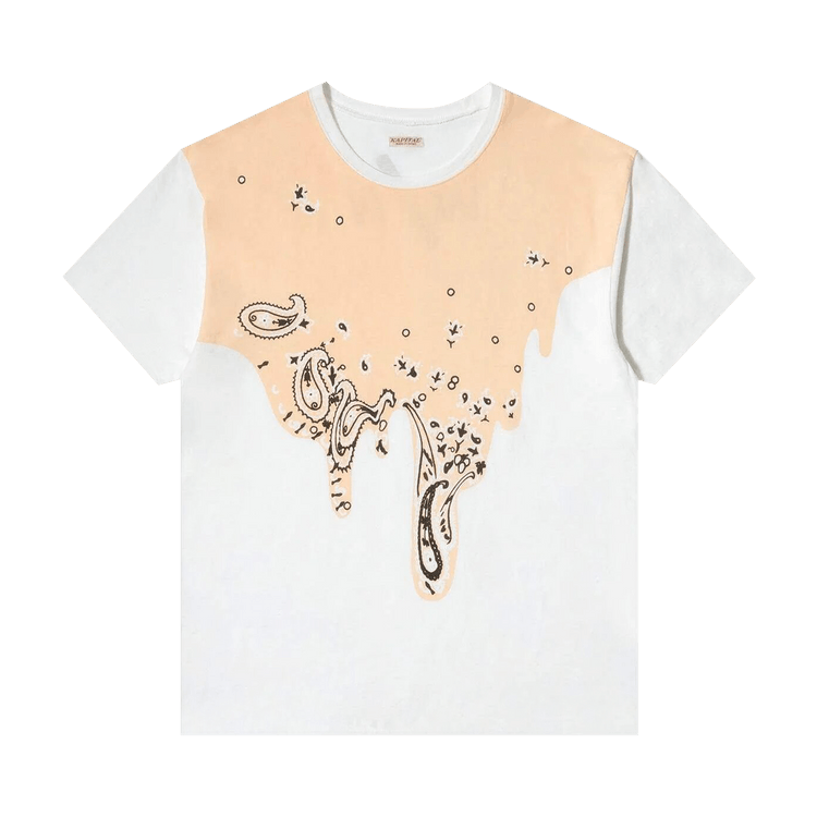 Kapital 20/-Jersey Crew Tee (Pale-Tone Torotoro Bandana) "Light Orange"