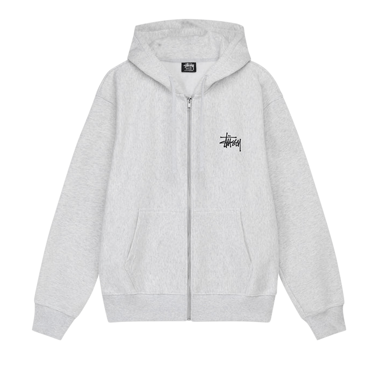 Stussy Basic Zip Hoodie "Ash Heather"