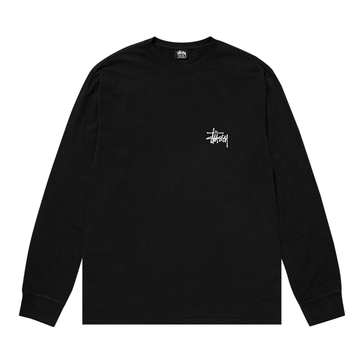 Stussy Basic Pigment Dyed Long-Sleeve Tee "Black"