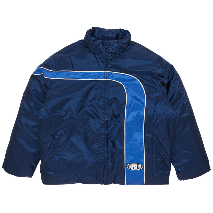 Supreme Stripe Puffer Jacket "Navy"