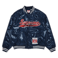 Supreme x Mitchell & Ness Sequin Varsity Jacket "Navy"