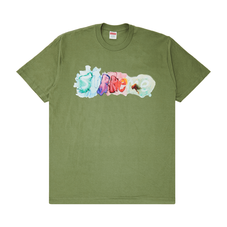 Supreme Watercolor Tee "Light Olive"