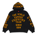 Supreme Team Flocked Hooded Sweatshirt "Black"