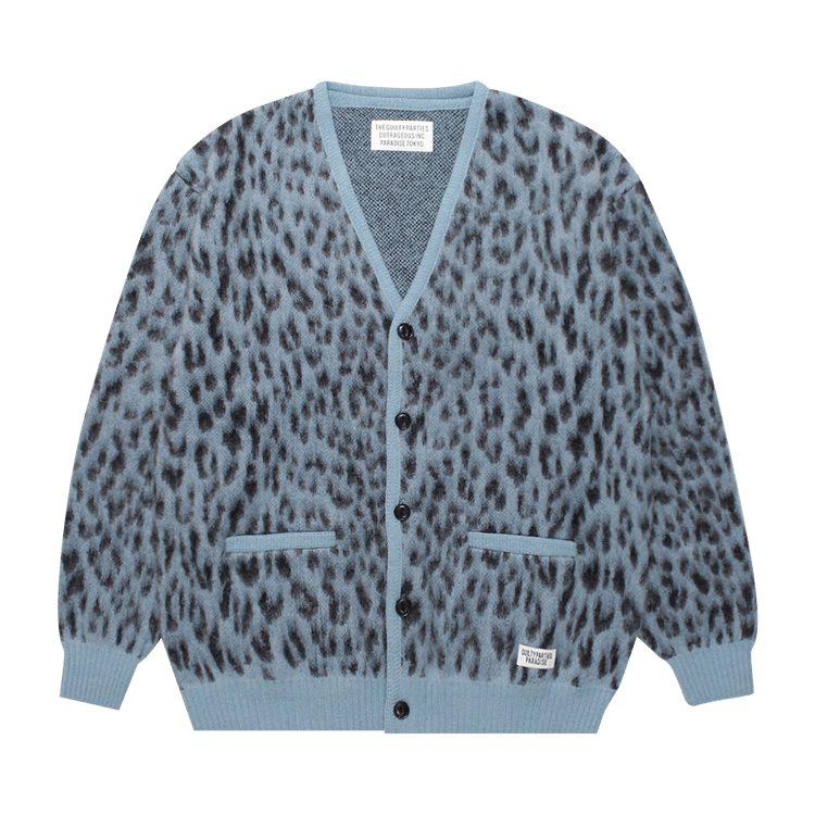 Wacko Maria Leopard Mohair Cardigan (Type-1) "Blue"