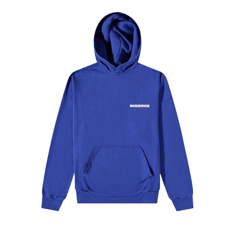 Balenciaga Reverse Back Logo Hoodie "Indigo/Dirty White"