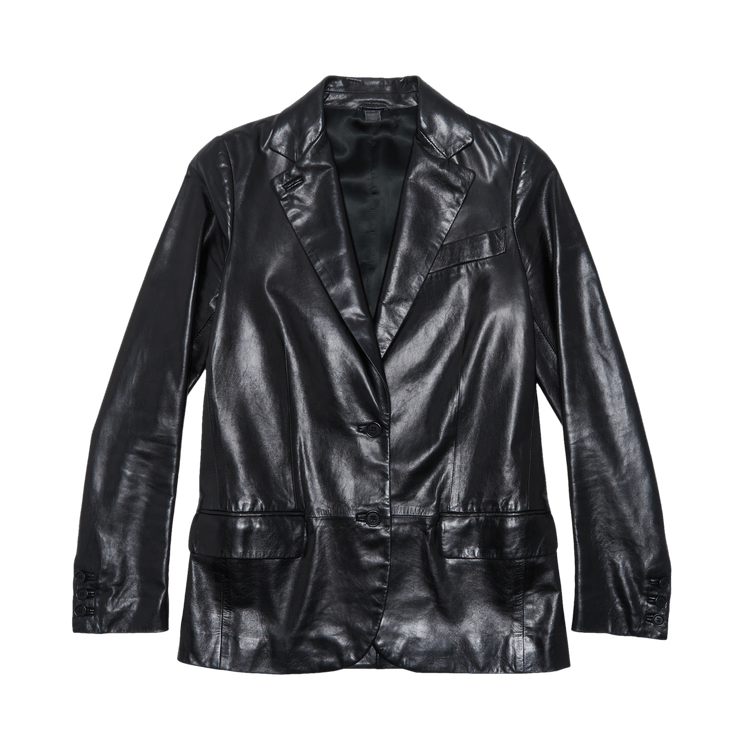 Vintage Helmut Lang Tailored Leather Jacket "Black"