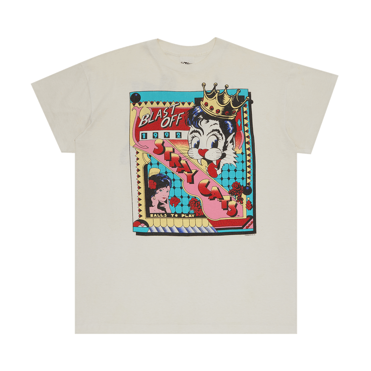 Vintage Stray Cats Balls To Play T-Shirt "White"