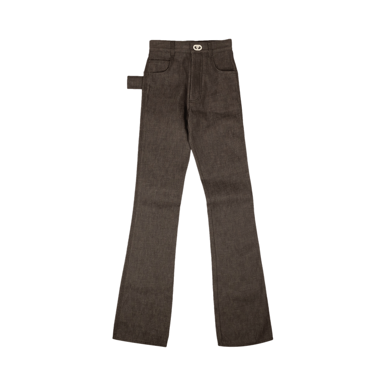 Bottega Veneta Raw Denim Bootcut Jeans "Brown"