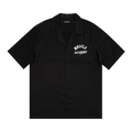Nahmias Miracle Academy Silk Short-Sleeve Button Down "Black"