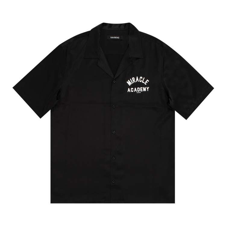 Nahmias Miracle Academy Silk Short-Sleeve Button Down "Black"