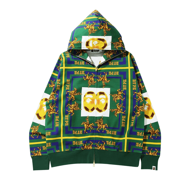 BAPE Double Ape Head Relaxed Full Zip Hoodie "Green"