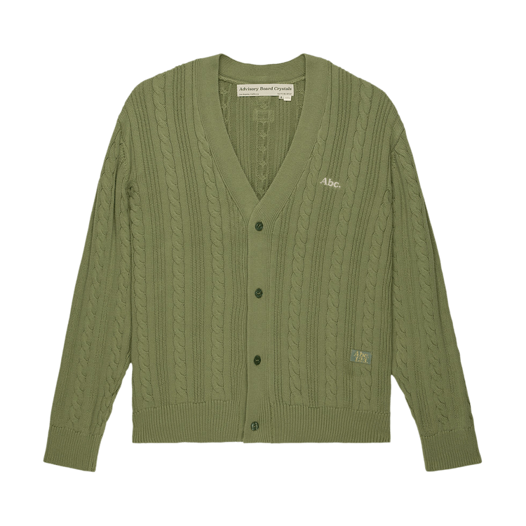 Advisory Board Crystals Cable Knit Crewneck "Green"