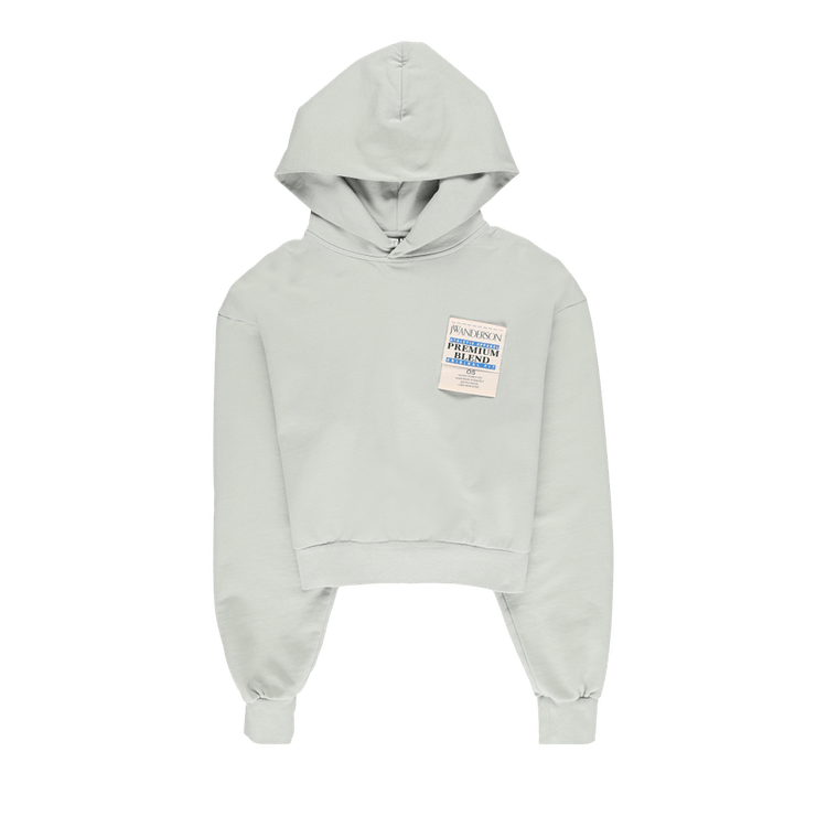 JW Anderson Cropped Care Label Hoodie "Pistachio"