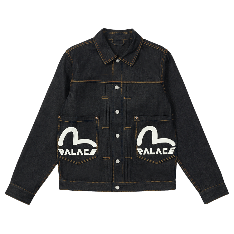 Palace x Evisu Classic Seagull Denim Jacket "Raw Indigo"
