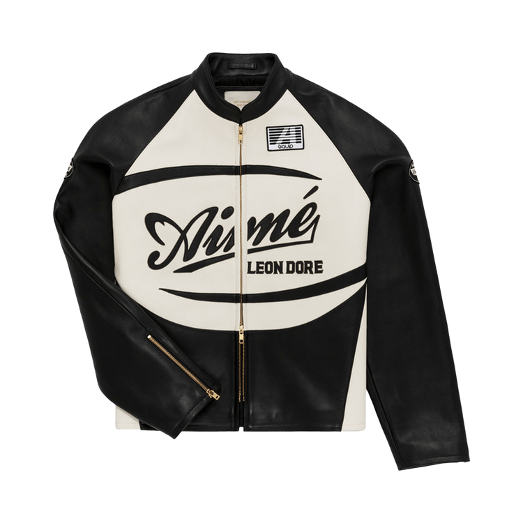 Aimé Leon Dore Leather Café Racer Jacket "Jet Black"