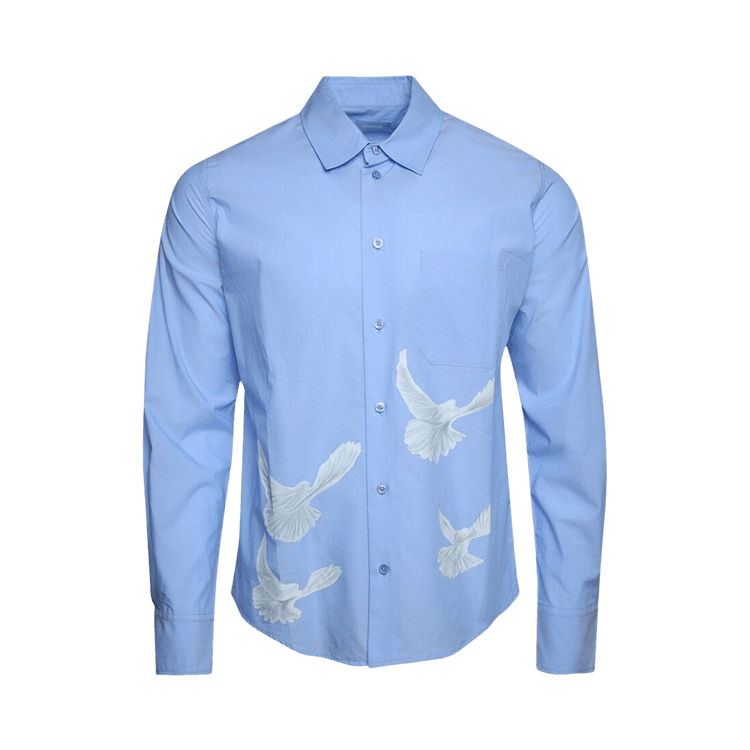 3.PARADIS Singing Birds Long-Sleeve Shirt "Sky Blue"