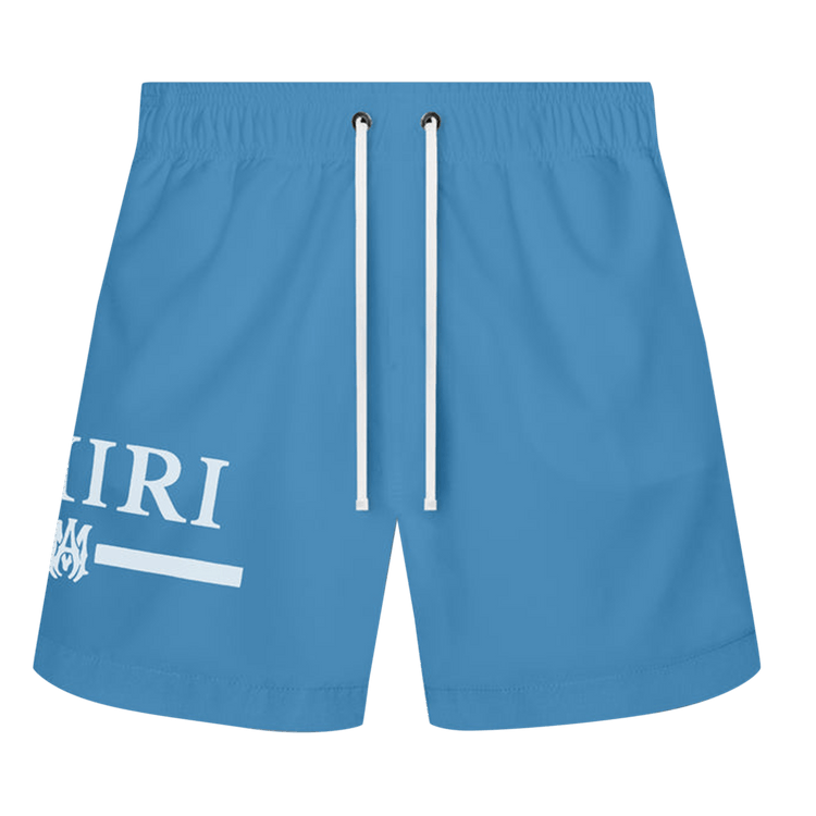 Amiri MA Bar Logo Swim Trunks "Carolina Blue"