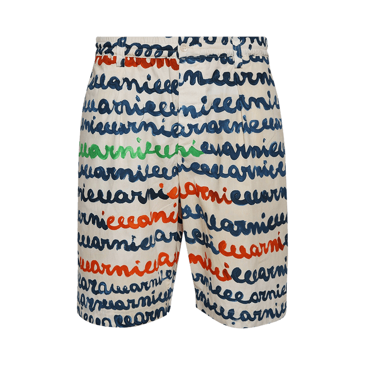 Marni Scribble Logo Shorts "Ivory"