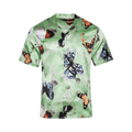 Nahmias Butterfly Silk Short-Sleeve Button Down Shirt "Green"