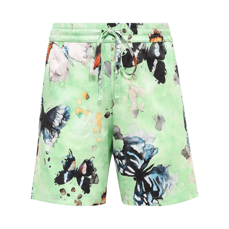 Nahmias Butterfly Silk Shorts "Green"
