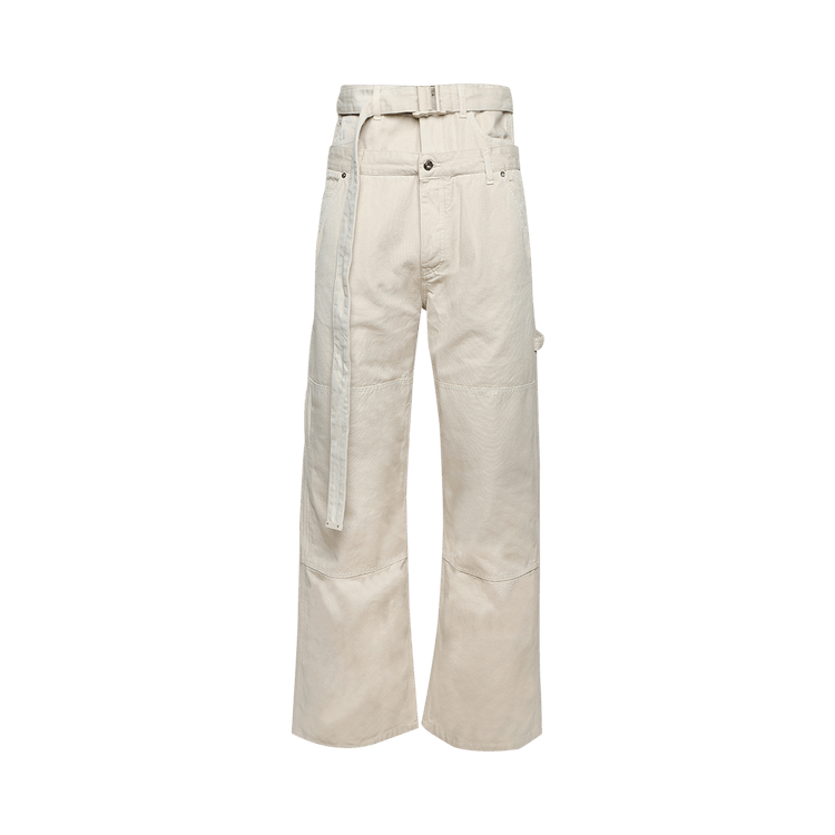 Off-White Wave Off Canvas Double Over Pants "New Beige"