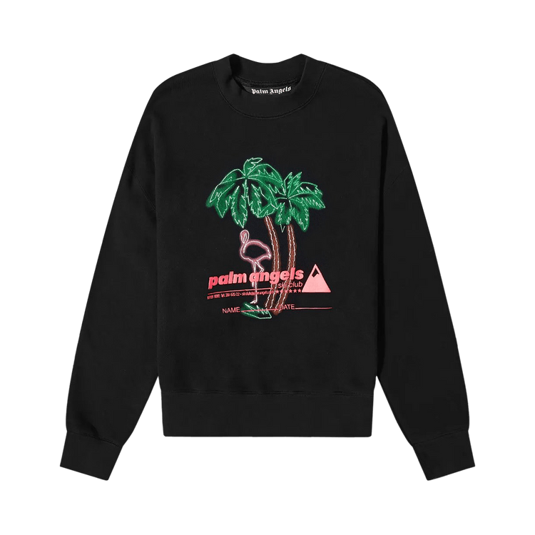 Palm Angels Ski Club Logo Print Sweatshirt "Black/Multicolor"